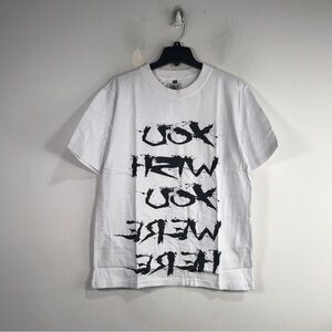 Paperboy Mirrored "You Wish You Were Here" Crew Tee, Men's Size M - White/Black